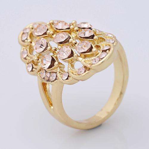 10K Yellow Gold Citrine Crystal Wedding Ring Size 7.5